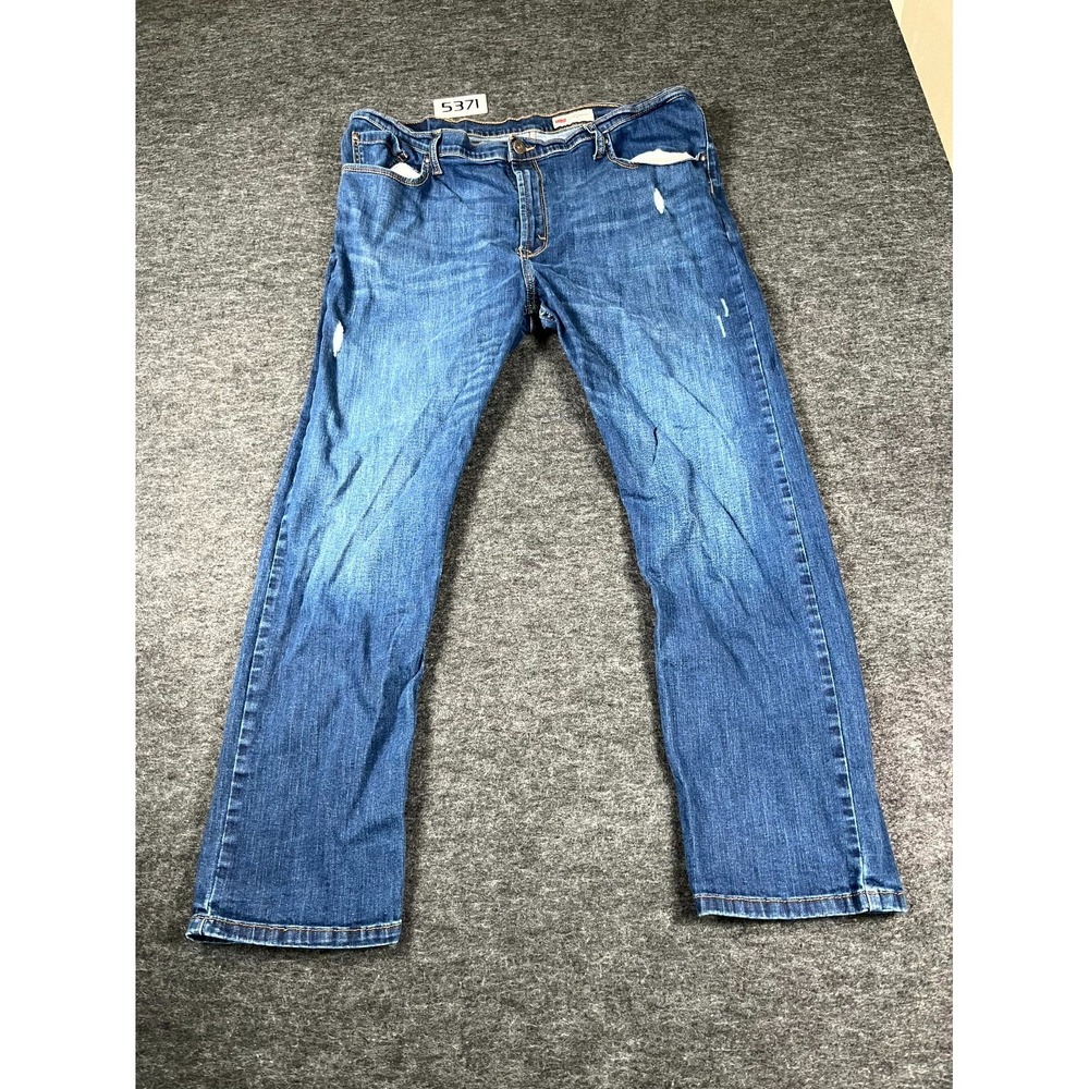 Wrangler Jeans Mens 42x30 Blue‎ Denim Stretch Slim Fit Medium Wash Straight Leg